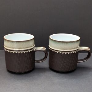 VGT,Denby Rondo, England Set Of 2 Rustic Ceramic Tea Cups.